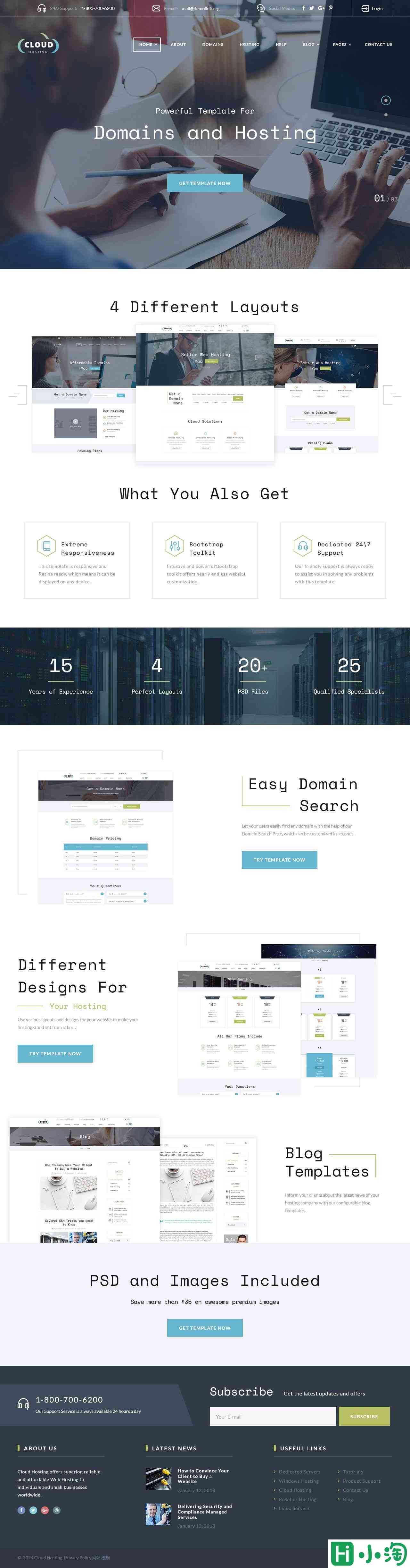 云主机托管IDC网站模板-PC预览